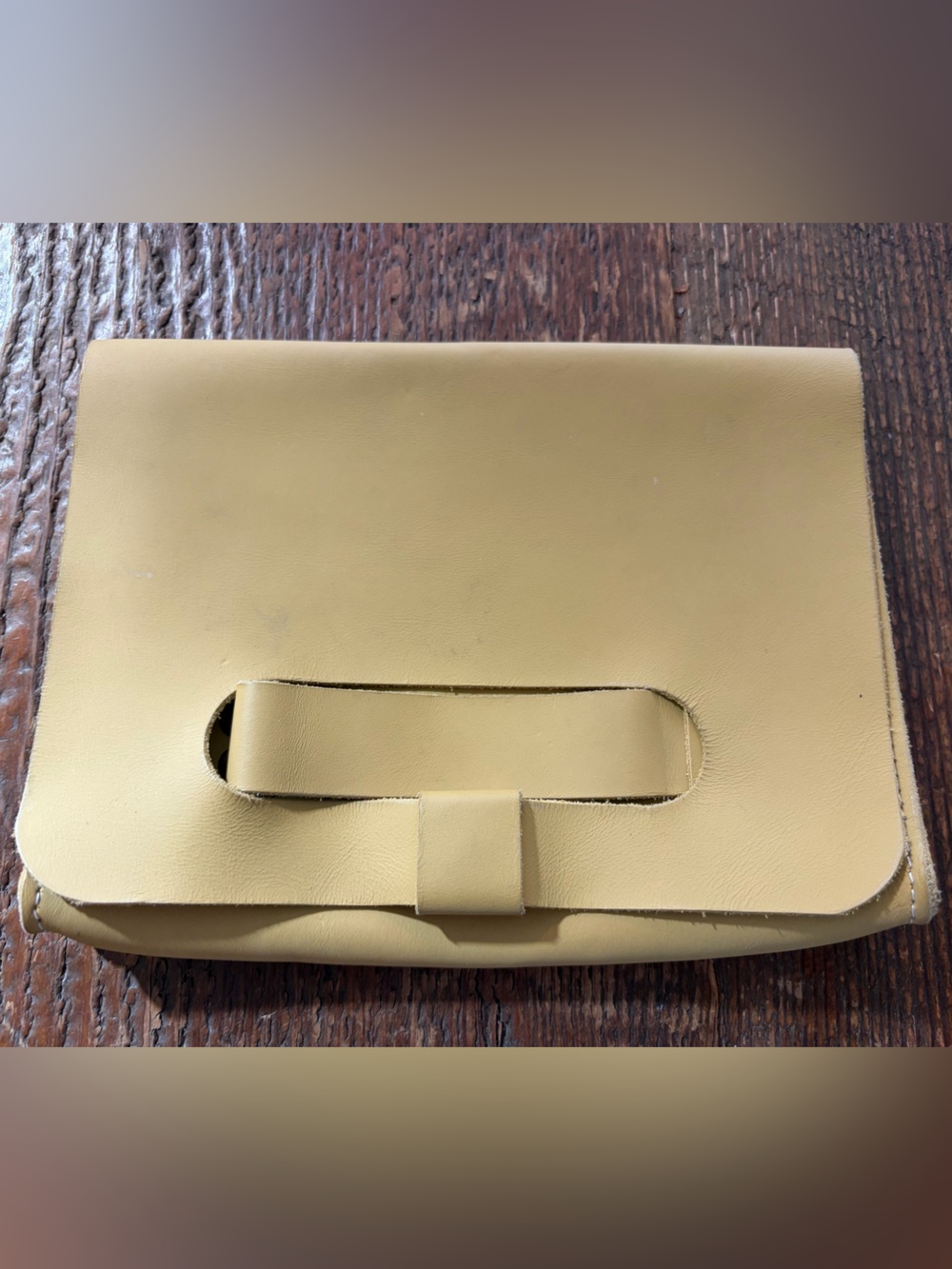 Minimalist Yellow Women’s ALL Leather Handbag
